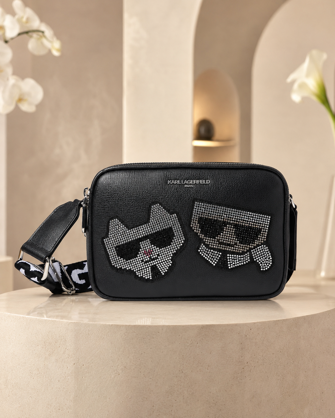 Bandolera Maybelle Karl Lagerfeld Duo con Pedrería